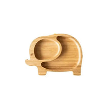 Eco Rascals Bamboo Suction Plate With Two Sections Elephant, Pink Image 2
