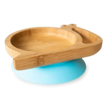 Eco Rascals - Bamboo Suction Plate With Two Sections Snail, Blue Image 1