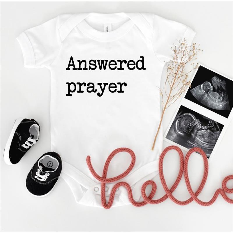 Eden & Eve - Baby Unisex Answered Prayer Baby Onesie, White Image 1