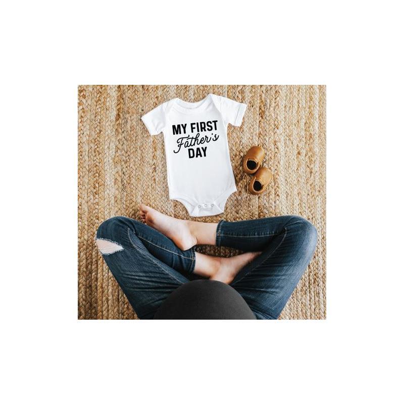 Eden & Eve First Father's Day Onesie White - Baby body Clothes Image 1