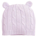 Elegant Baby Chalk Pink Cable Knit Baby Hat With Ears Image 1