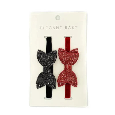 Elegant Baby Holiday Sparkle Baby Hair Bow Headbands, 2 Pk Image 1