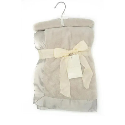 Elegant Baby Light Gray Hanging Coral Fleece Baby Blanket Image 1