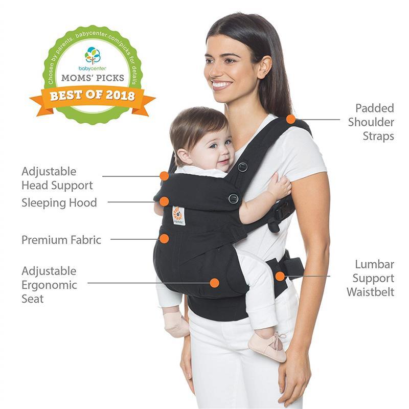 Ergo Baby Four Position 360 Baby Carrier, Black Image 7