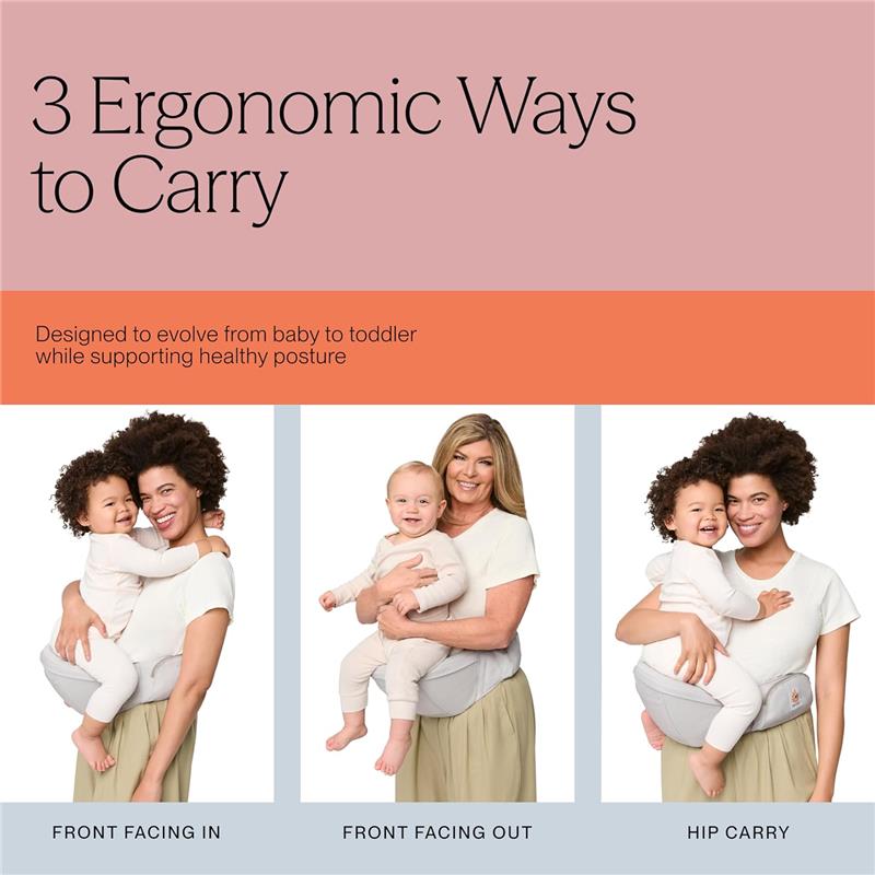 Ergobaby Lift Hip Seat Baby Carrier Hip Seat with Enhanced Lumbar Support, Midnight Blue Image 6
