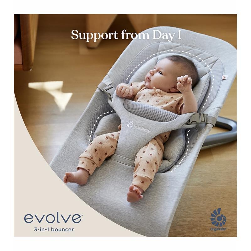 Ergobaby - 3-in-1 Evolve Bouncer, Charcoal Grey Image 5