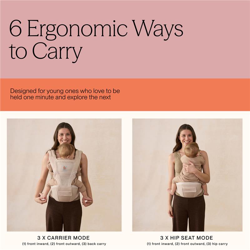 Ergobaby Alta Hip Seat Baby Carrier for Babies & Toddlers, Natural Beige Image 4