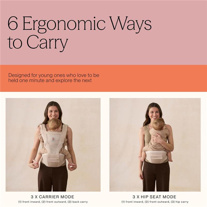 Ergobaby Alta Hip Seat Baby Carrier for Babies & Toddlers, Camel Brown Image 4