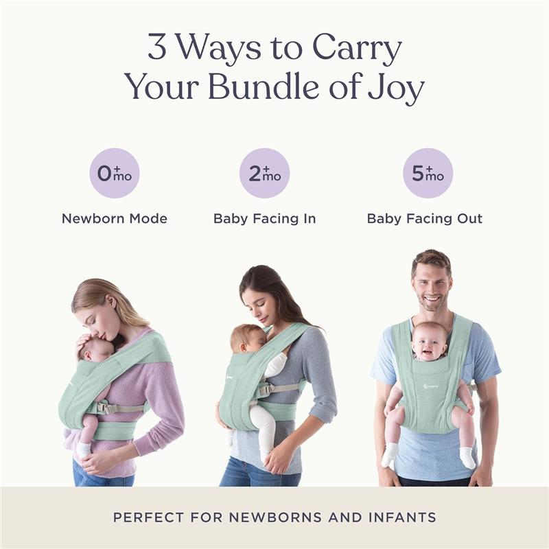 Ergobaby Embrace Newborn Baby Carrier for Infants, Jade Green Image 4