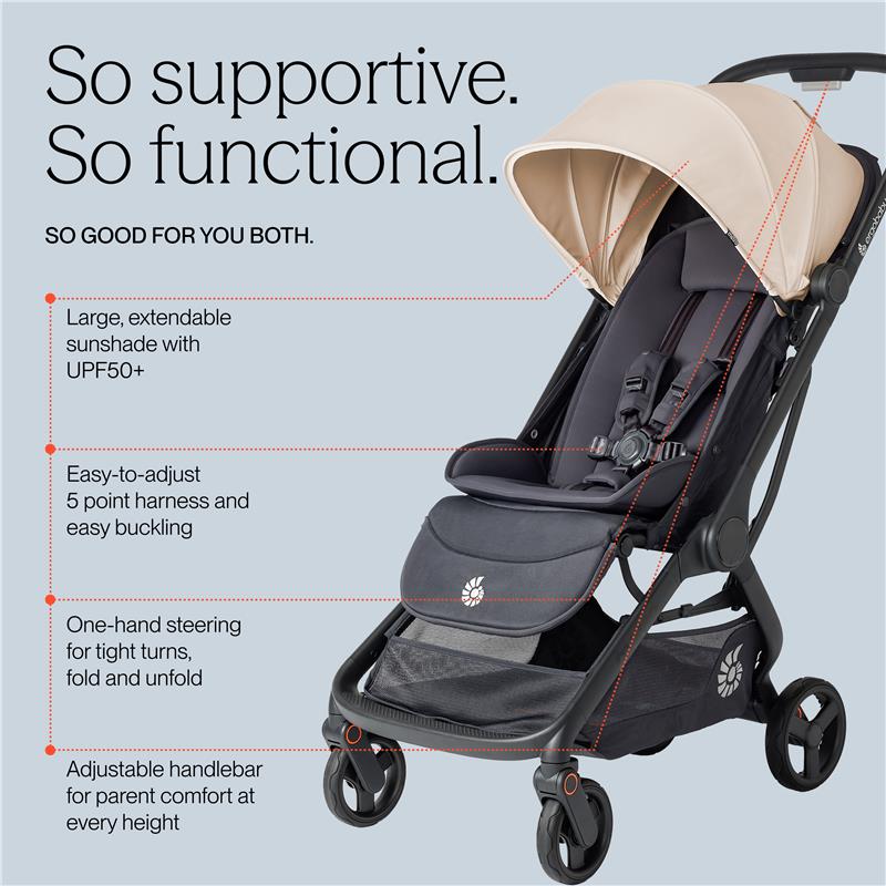 ergo metro+ travel stroller Ergobaby Metro 3 Lightweight Travel Stroller, Natural Beige