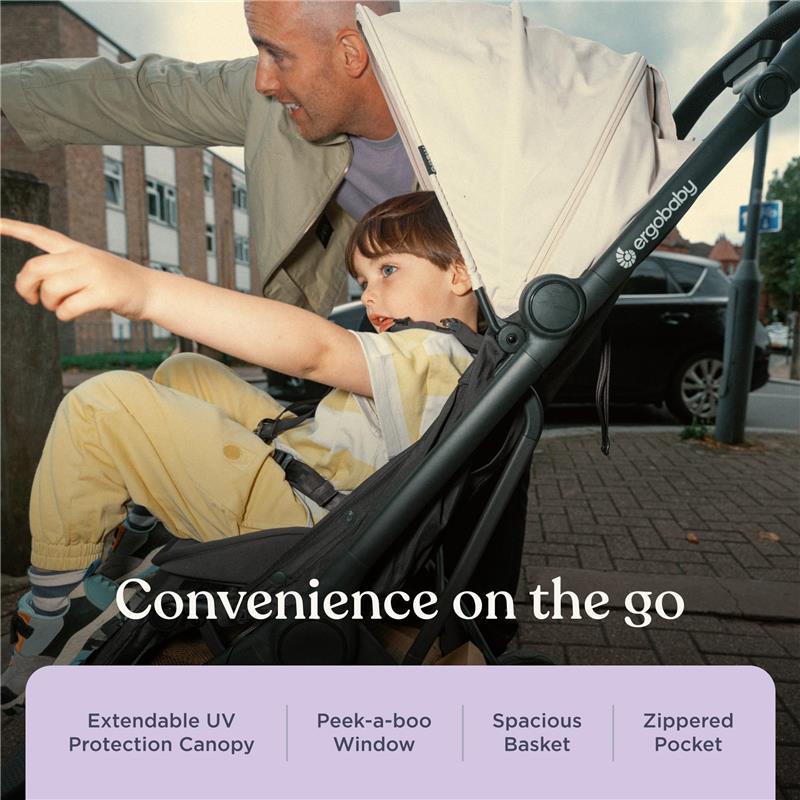 Ergobaby - Metro 3 All in One Compact Baby Stroller, Lightweight Travel Stroller, Natural Beige Image 5