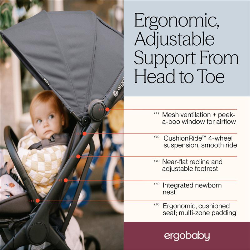 ergobaby metro travel stroller Ergobaby Metro 3 Travel Stroller, Onyx Black