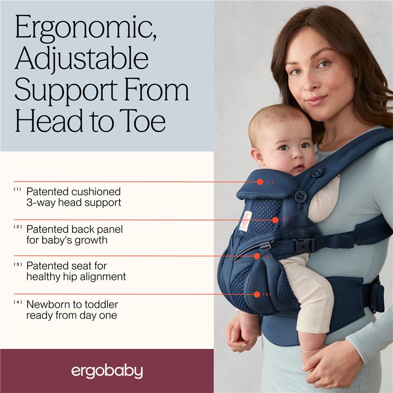 Ergobaby Omni Classic Baby Carrier for Newborn to Toddlers, Midnight Blue Image 4