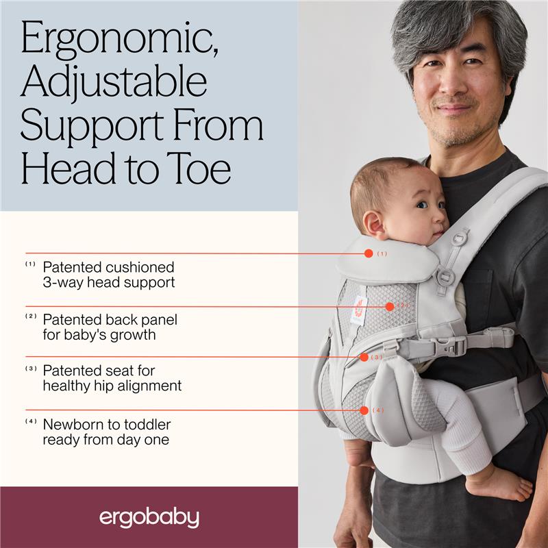 Ergobaby Omni Classic Baby Carrier, Pearl Grey Image 4