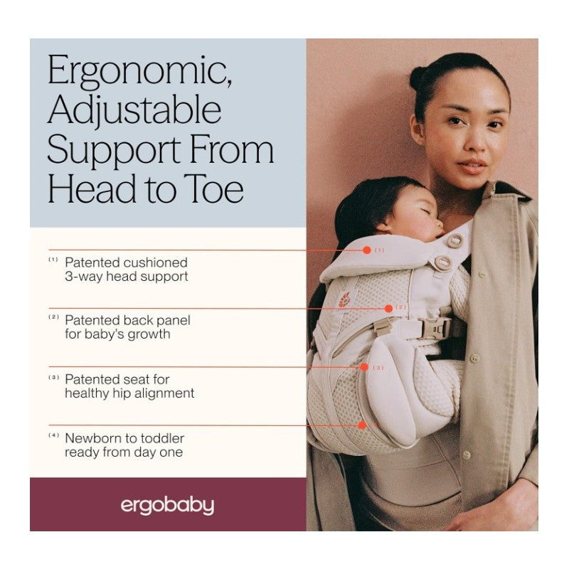 Ergobaby Omni Classic Baby Carrier for Newborn to Toddlers, Natural Beige Image 8