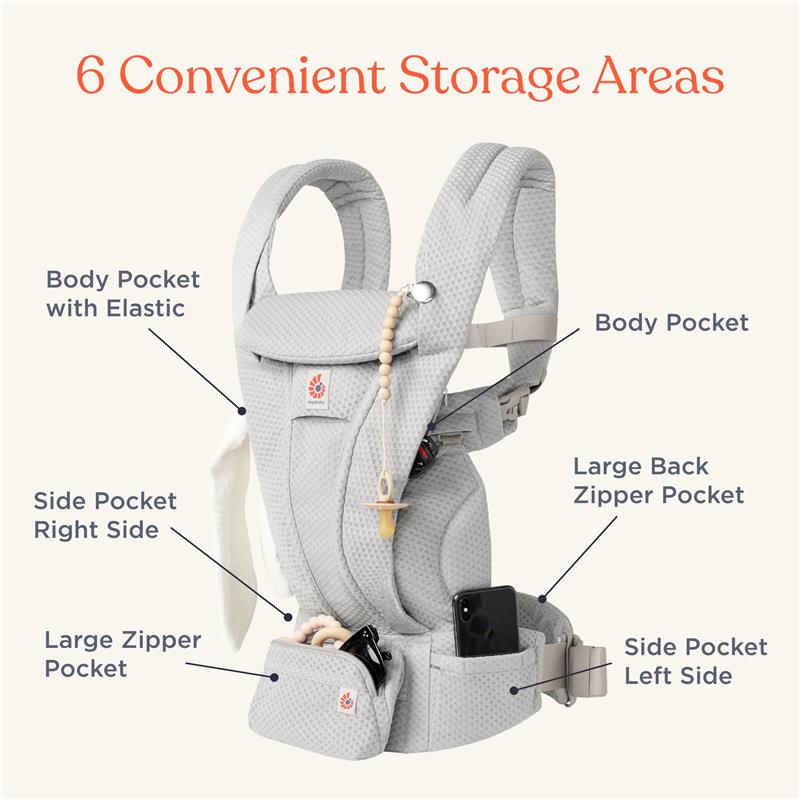 Ergobaby - Omni Deluxe All Carry Positions Breathable Cotton Baby Carrier with Enhanced Lumbar Support, Camel Image 4