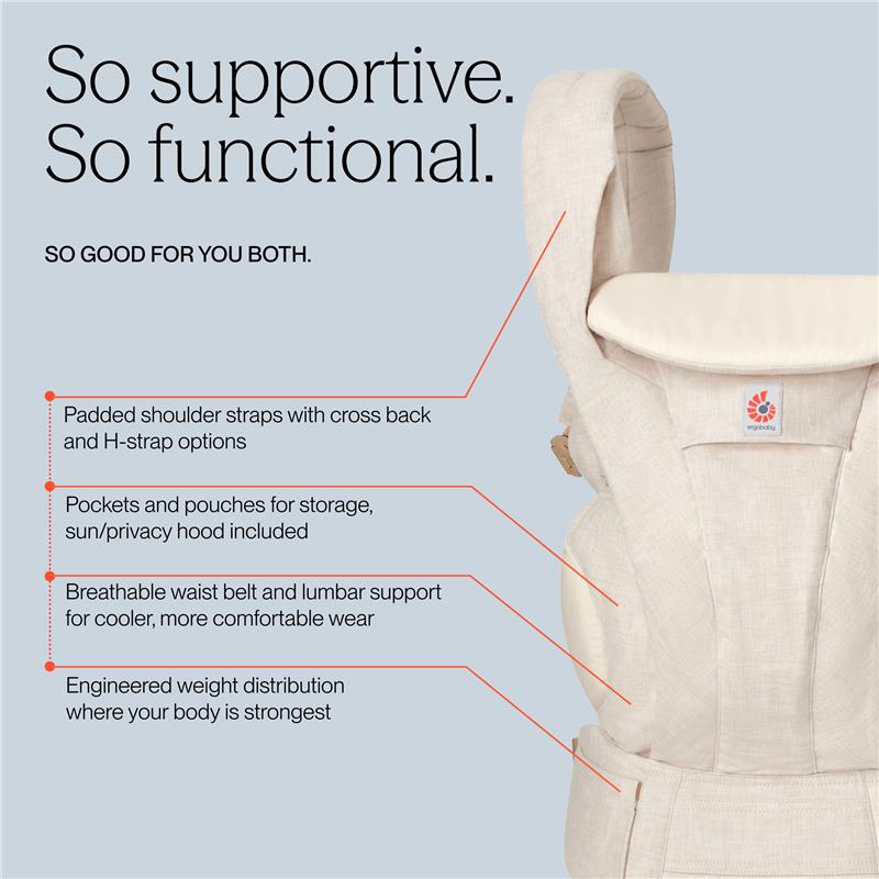 Ergobaby Omni Deluxe Baby Carrier for Newborn to Toddlers, Natural Linen Image 5