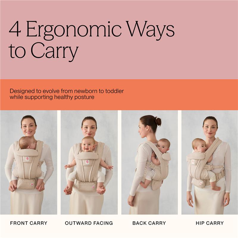 Ergobaby Omni Deluxe Mesh Baby Carrier for Newborn to Toddlers, Onyx Black Image 6