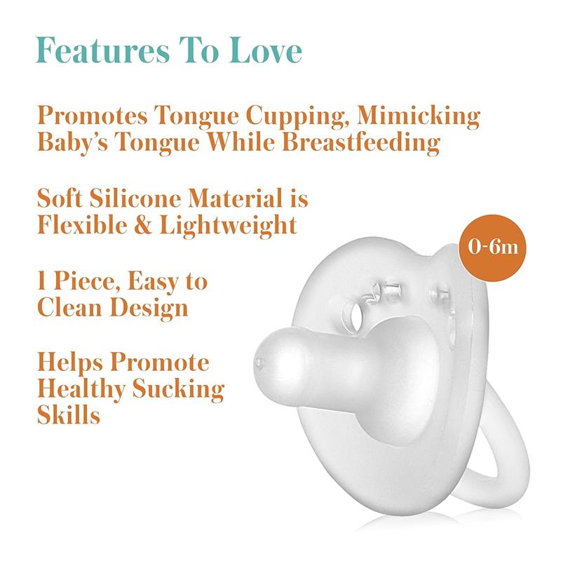 Evenflo Feeding 2Pk Balance+ Cylindrical Clear Pacifier 0/6M Image 5