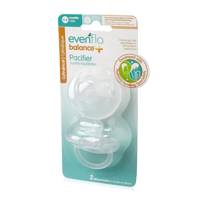 Evenflo Feeding 2Pk Balance+ Cylindrical Clear Pacifier 0/6M Image 7