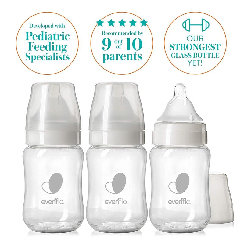 Evenflo Feeding 3Pk Balance + Glass Wide Bottles, 6 Oz Image 6