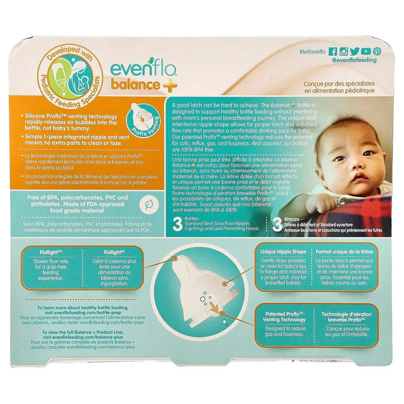 Evenflo Feeding 3Pk Balance + Standard Bottles, 4 Oz Image 3