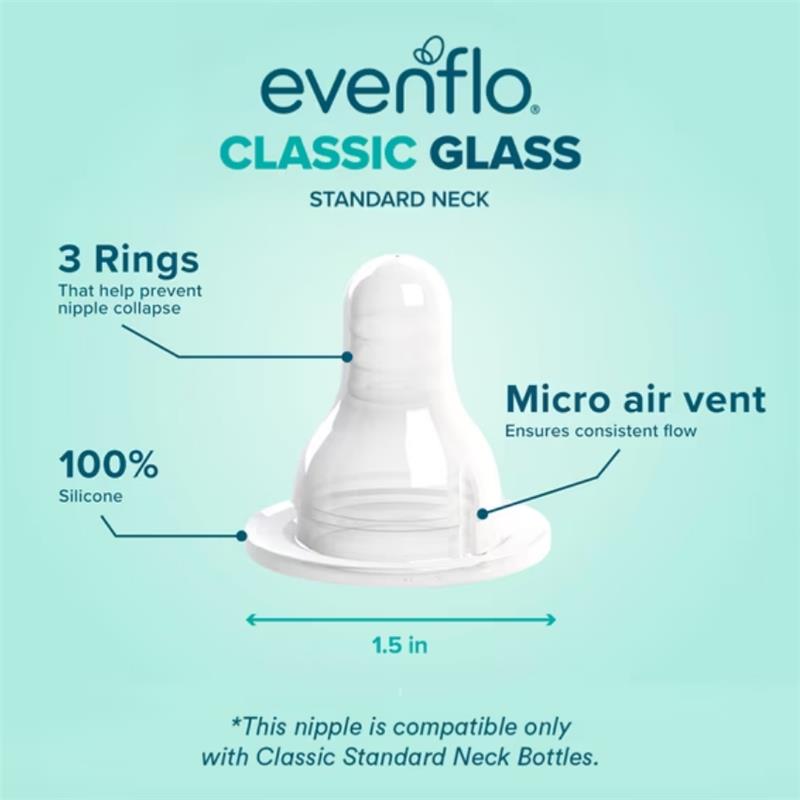 Evenflo Feeding 3Pk Classic Glass Bottles, 8 Oz Image 2
