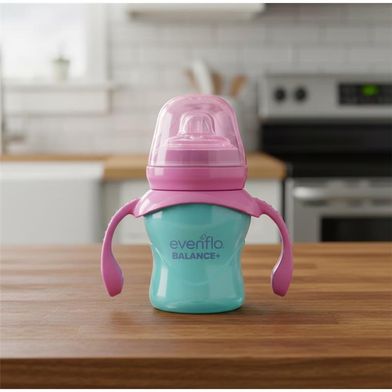 Evenflo Feeding 5 Oz Balance Sippy Cups, 2Pk for Babies 6M+, Blue & Green Image 6