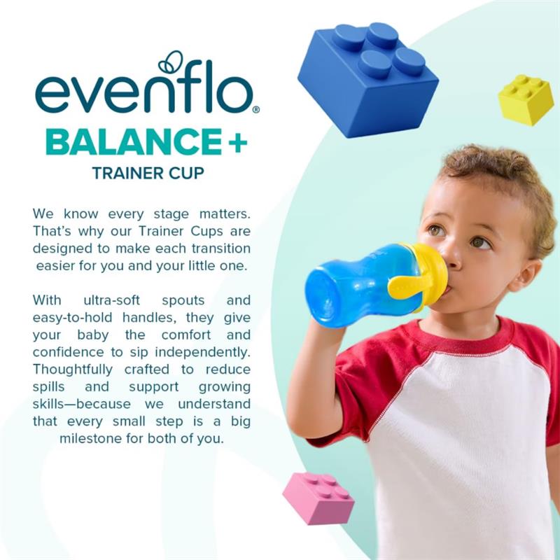Evenflo Feeding 9? Oz Baby Sippy Cups 2Pk Balance Cups, Pink & Purple Image 6