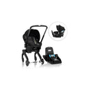Evenflo Shyft Dualride Infant Car Seat & Stroller Combo in Beaufort Black, featuring an infant seat and stroller frame.