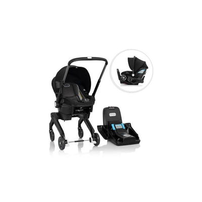 Evenflo Shyft Dualride Infant Car Seat & Stroller Combo in Beaufort Black, featuring an infant seat and stroller frame.