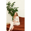 Everly Grey - Maternity and Nursing PJ Pant Set for Mom and Baby, Mocha Stripe, Small Image 6