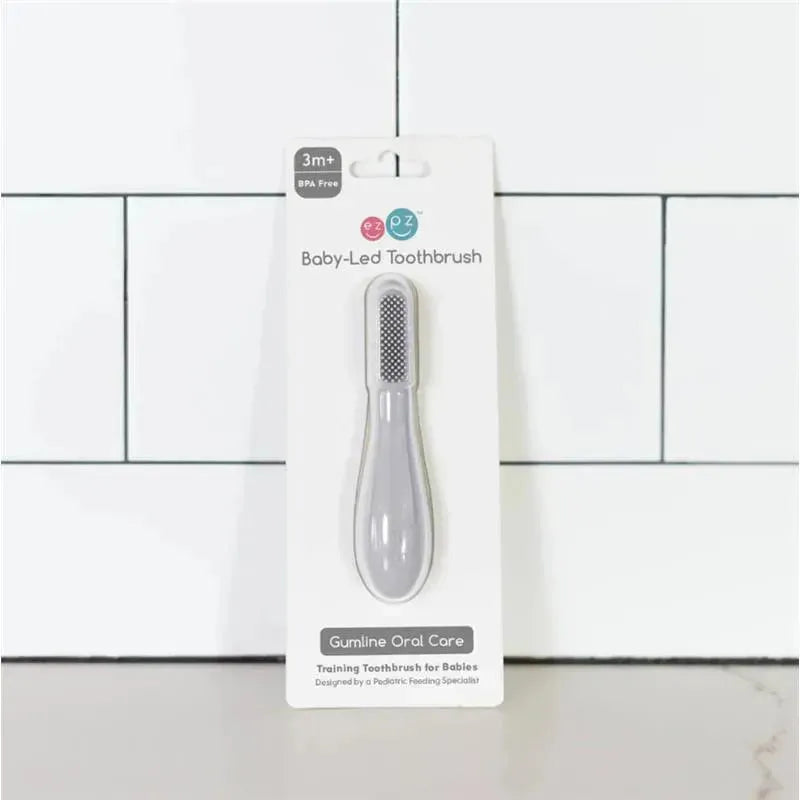 Ezpz - Baby-Led™ Toothbrush, Pewter Image 3
