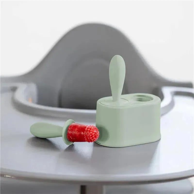 Ezpz - Tiny Popsicle Mold Set with Wands, Sage Green Image 8