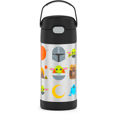 Thermos - Stainless Steel Insulated 12 Oz Straw Bottle, Mandalorian