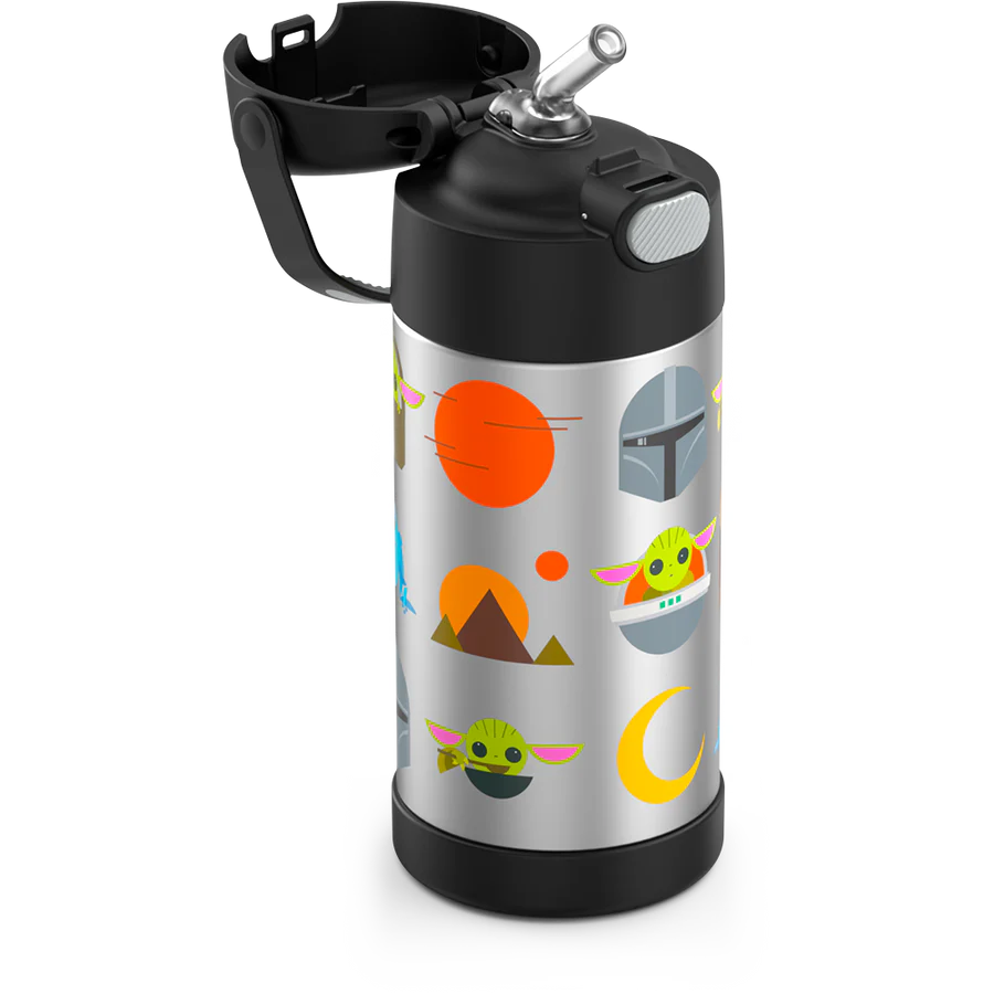 Thermos - Stainless Steel Insulated 12 Oz Straw Bottle, Mandalorian