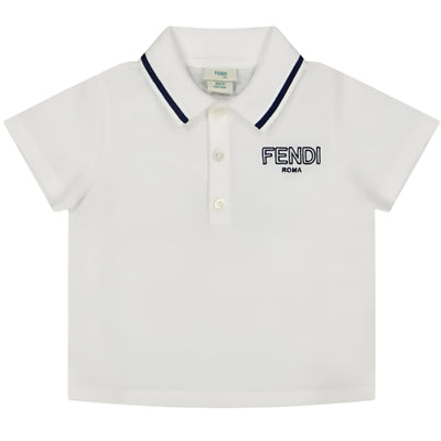 Fendi Baby - Baby Boy Short Sleeve Polo Tee Logo Embroidery Image 1