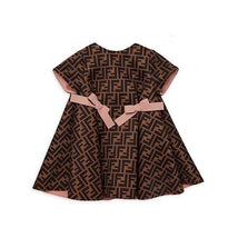 Fendi Baby - Baby Dress with All-Over Fendi Logo and Pink Blush Bow, 12M Image 1
