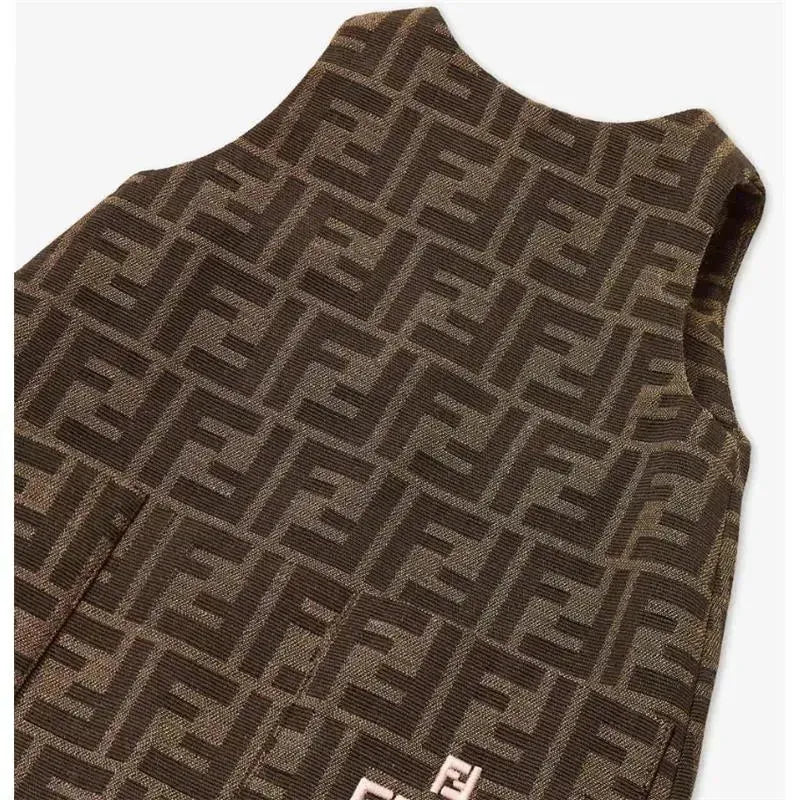 Fendi Baby - Brown Allover FF Print Dress 18M Fendi Baby - Brown Allover FF Print Dress 18M