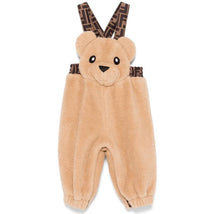 Fendi Baby - Short Sleeve Romper With Logo Beige Image 1