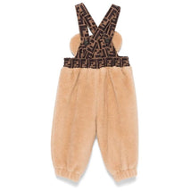Fendi Baby - Short Sleeve Romper With Logo Beige Image 2