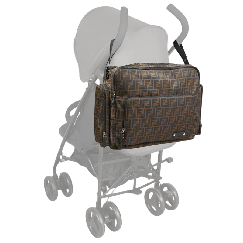 Fendi Baby - Baby FF Logo Changing Bag in Brown Image 5