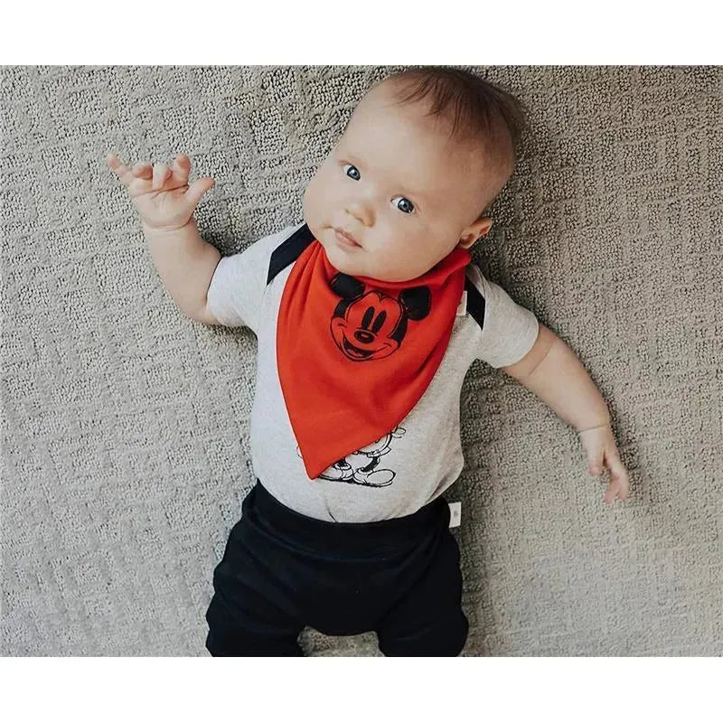 Finn + Emma Bodysuit, Pant & Bib Mickey Mouse, Grey/Red/Black.