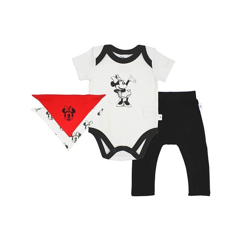 Finn + Emma Bodysuit, Pant & Bib Minnie Mouse, White/Red/Black Image 1