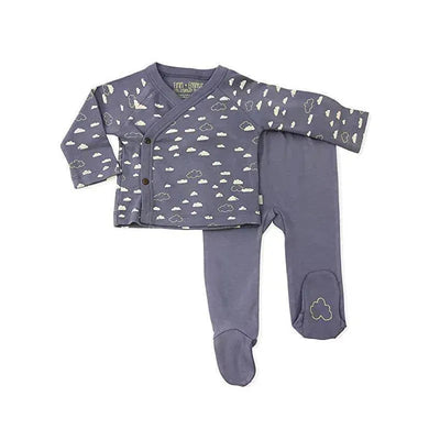 Finn + Emma Organic Cotton Kimono Shirt and Footed Pants Set Image 1