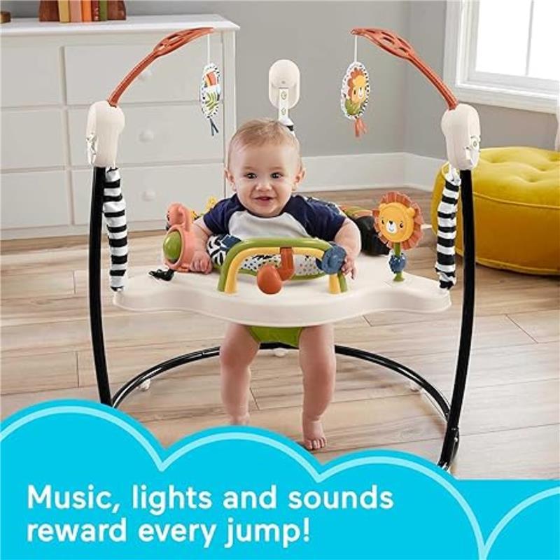 Fisher-Price - Baby Bouncer Palm Paradise Jumperoo Activity Center with Music Lights Sounds and Developmental Toys? Image 6
