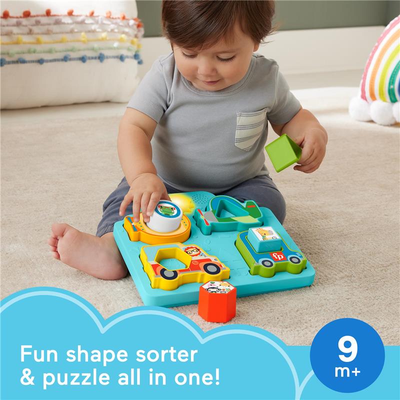 Fisher Price - Baby Sorting Toy Shapes & Sounds Vehicle Puzzle with Music & Lights Image 2