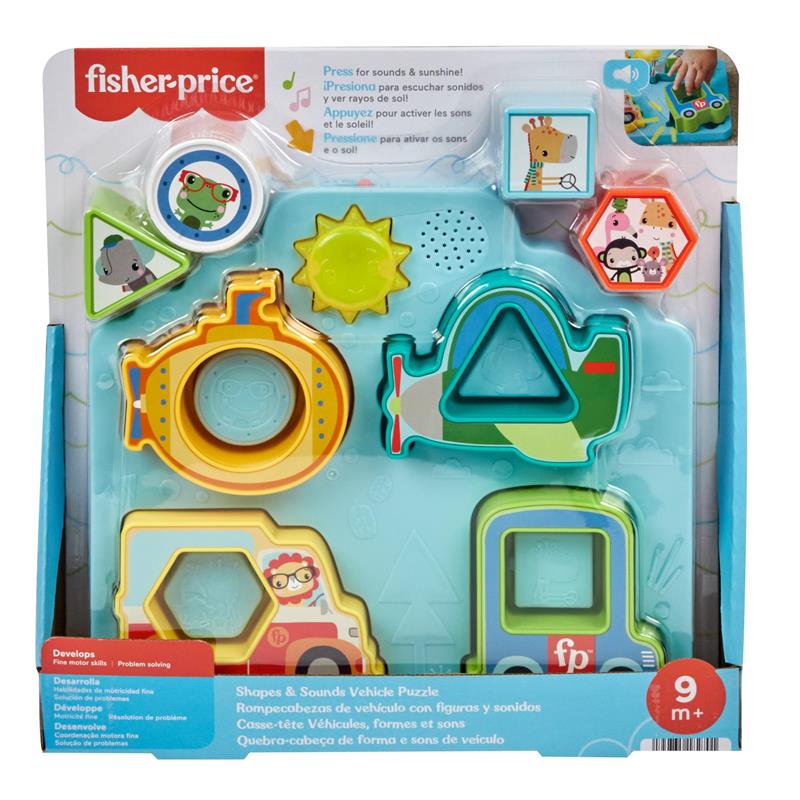 Fisher Price - Baby Sorting Toy Shapes & Sounds Vehicle Puzzle with Music & Lights Image 6