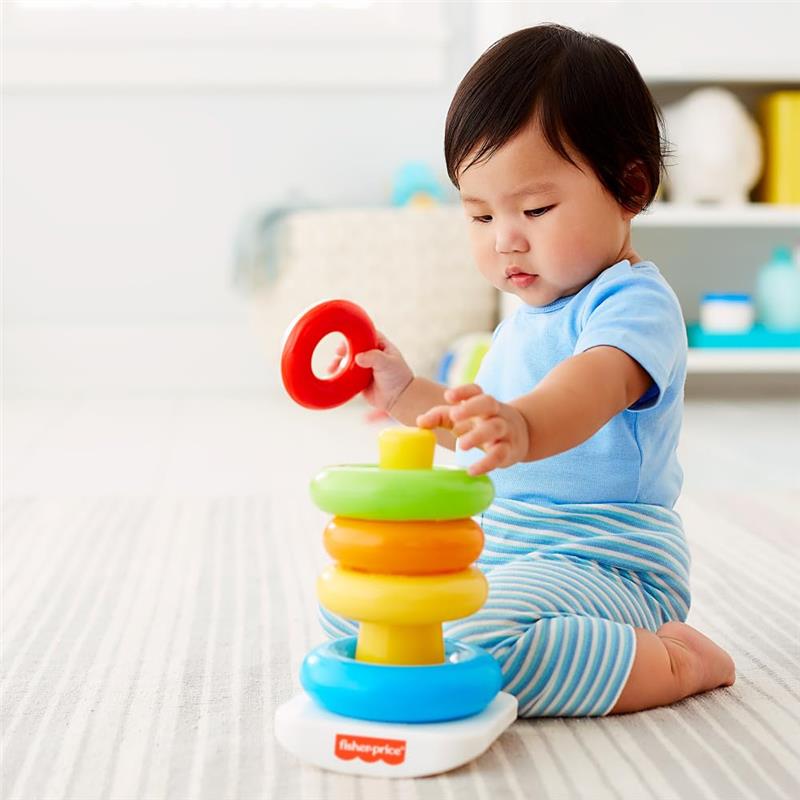 Fisher Price - Baby Stacking Toy Rock-A-Stack, Roly-Poly Base Image 3