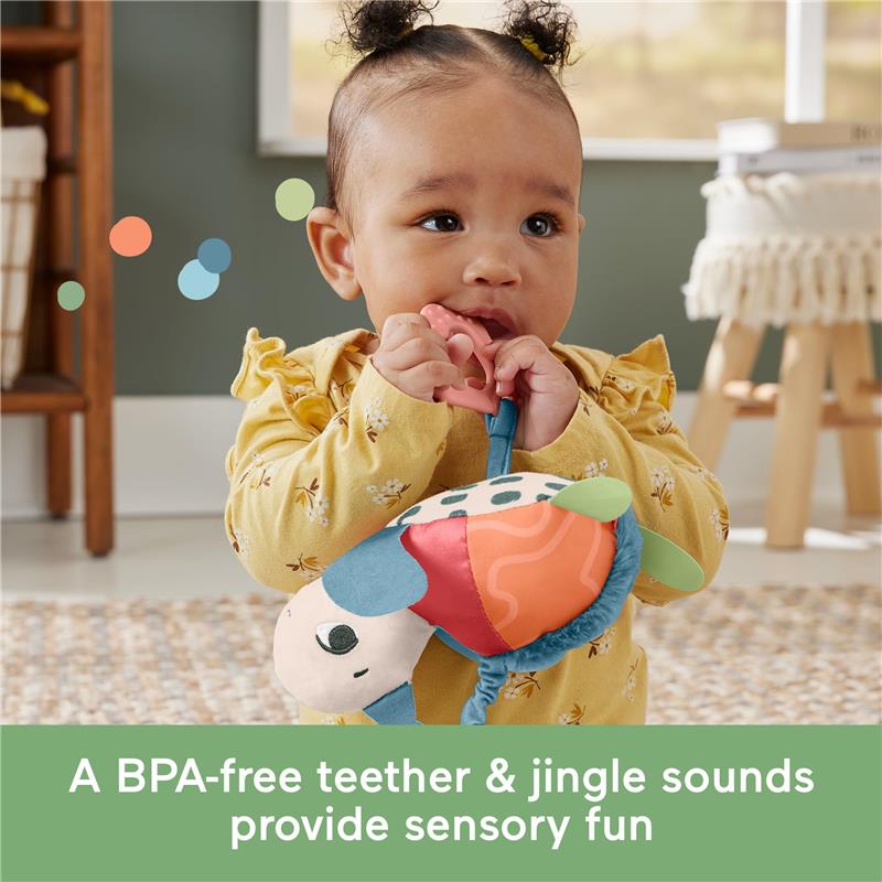 Fisher Price - Baby Stroller Toy Planet Friends Sea Me Bounce Turtle Plush with Teether Image 4